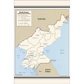 24"x36" Gallery Poster, cia map of North Korea admin divisions 2005