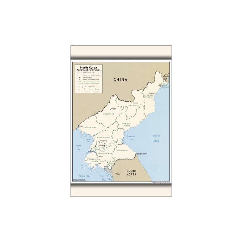 24"x36" Gallery Poster, cia map of North Korea admin divisions