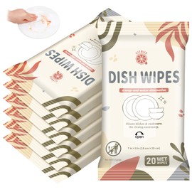 Threlaco 7 Pack Camping Dish Wipes Travel Dish Soap Cruise Cleaning Essentials 140 Count Mini Cleaning Soap Travel Size Portable Camping Personal Care Products