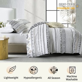 Bedduvit Boho Duvet Cover King Size - Ultra Soft 100% Cotton King Duvet Cover Set, Boho Printed Bedding Set 3 Pieces, Breathable Tribal Duvet Cover King with 2 Pillow Shams, 104"x90"