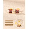 KeyStyle Amethyst Birthstone Earrings for Women,Hypoallergenic Square Stud Earrings with