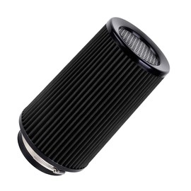 4-Inch Cold Air Intake Filter - Washable, High Performance, 3" or 3-1/2" or 4" Clamp-On Filter Height: 9 In Replacement Cone Air Filter Universal 3 Sizes in 1 (Black)