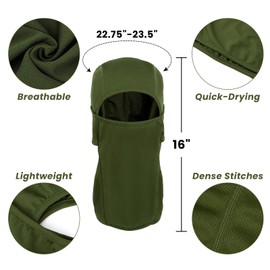 TopTie Breathable Balaclava, Mesh Cooling Full Cover Balaclava for Men Women Cycling Motorcycle Helmet Liner-Black Camo