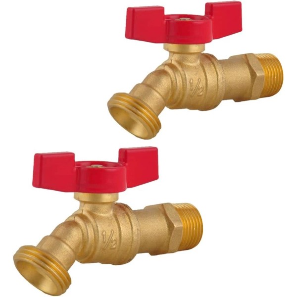 (2-Packs) Male Hose Bibb 1/2" MIP × 3/4" MHT with