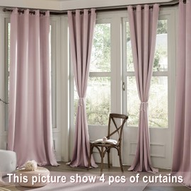 MISSTIAM Blush Pink Blackout Curtains for Bedroom and Living Room 2 Panels Set 52 inches Wide 84 inches Length Thermal Insulate Curtains, Cold or Heat and Full Light Blocking Curtains
