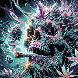 CZYWJMEI Paint by Numbers Kit for Adults Beginner,DIY Skull Painting by Numbers Kits,with 3 Brushes and Acrylic Paint(Without Frame), Home Wall Decor 12 x 12 in