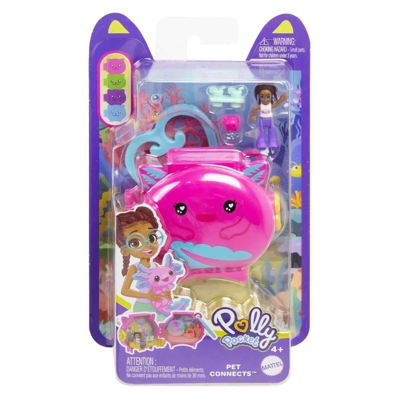 Polly Pocket Cuddly Toys Compact Play Set GYV99 Axolotl Hxx22