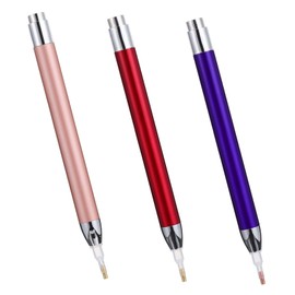 CORHAD 3pcs Light Sticky Diamond Drill Pens for DIY Crafts Simple Design Pens for Bead Application Portable Rhinestone Pointing Tools Red Blue Gold