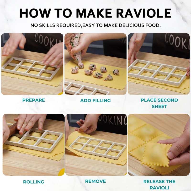 MUMSUNG Ravioli Maker Press, Ravioli Press Mold Set - Squares