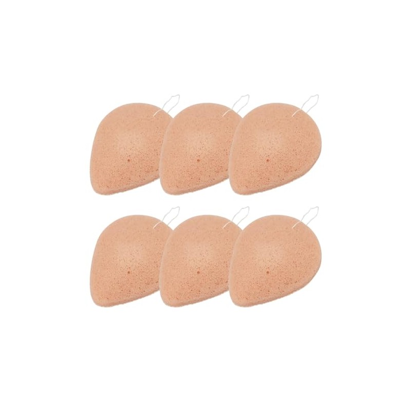 Konjaka Sponge for Face Cleansing, Pack of 6, 100% Natural