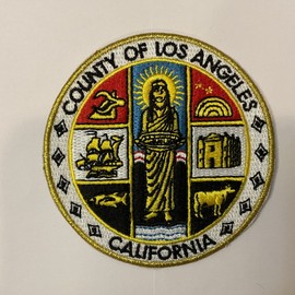 Kalan LOS ANGELES COUNTY EMBROIDERED  Iron on patch  3" X 3"