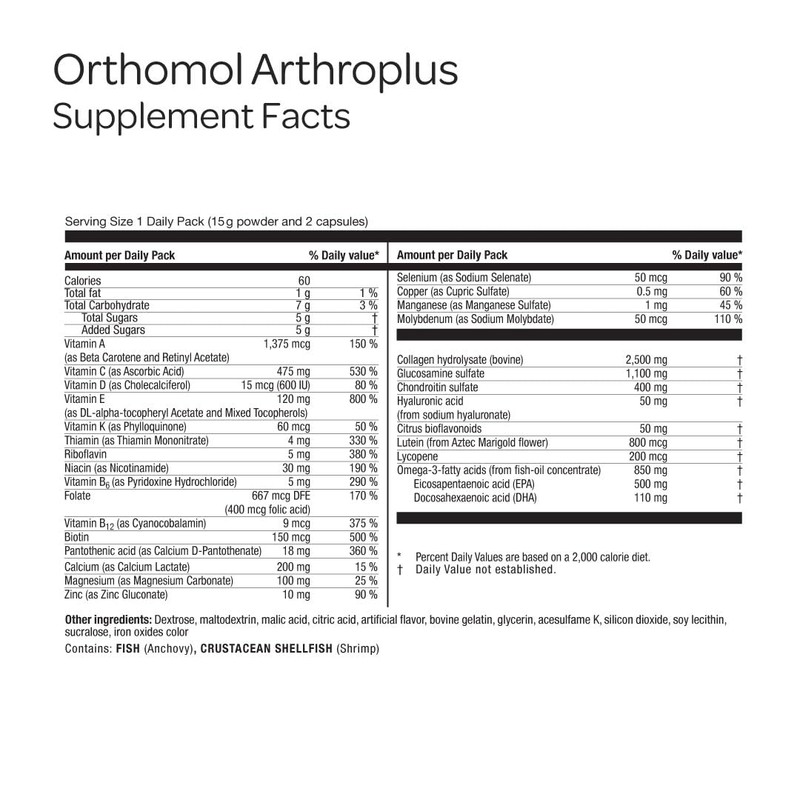 Orthomol Arthroplus, 30-Day Supply, Advanced Bone & Joint Health Supplement