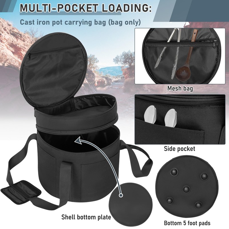 OUUTMEE Dutch Oven Bag for 10 & 12 Inch, 2