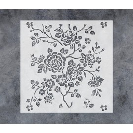 GSS Designs Floral Stencils 12x12Inch Nursery Wall Decor Stencil Large Reusable Flower Wall Painting Stencil
