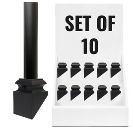 Decorex Hardware Aluminum Pitch Angled Slant Shoes - DIY-Friendly Metal Balusters Shoe Base Staircase - Powder Coated Satin Black Stair Spindles Bases - Set of 10, Modern 5/8" Round - DH-37