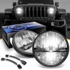 NVL-HL-002 7 inches LED Headlight High Low Beam Compatible with 97-17 Jeep Wrangler JK TJ LJ CJ 18 Wrangler JK with Adapter Harness (Left & Right) DOT Approved, Chrome