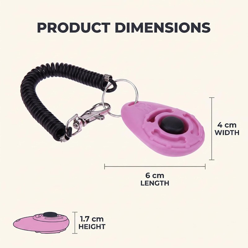 2Pcs Pink Dog Clicker for Training Easy to Use with