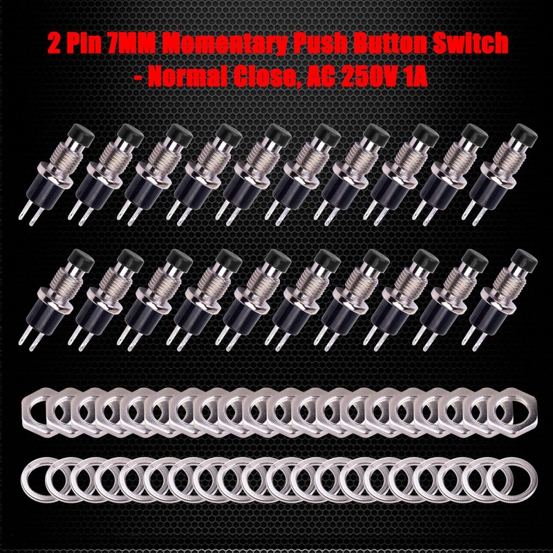 Mini Push Button Momentary Switches, Ampper 2 Pin On Off