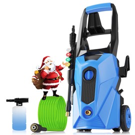 4800PSI Electric Pressure Washer, 2.8GPM Power Washer with 33FT Resistant Extension Hose and 4 Nozzles, Compatible with Extended Undercarriage Cleaners, Professional Powerwashers for Home/Car(Blue)