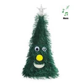 Dancing Christmas Decoration Christmas Tree Decoration Funny Ornament Wobbly Swinging Xmas Tree Artificial Table Decoration Luminous Prop Christmas Fun 15 cm