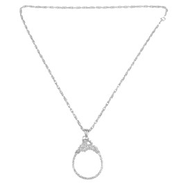 Women's Pendant Magnifying Glass Magnifying Glass Necklace Magnifying Glass Sweater Chain Nature Observation Reading Gift for Her Birthday Christmas Gift (Silver A)