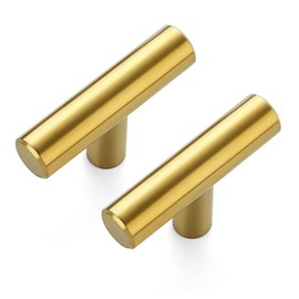 Ravinte Pack of 25 Gold Cabinet Knobs, T Bar Handles for Kitchen Cabinets, 50 mm Total Length Cabinet Handles, Rustproof Stainless Steel Furniture Door Handles
