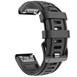 YOCAHU 20mm black buckle Compatible With Fenix 6S Watch Band 20mm Sport Watch Strap for Fenix 5S/5S Plus/Fenix 7S/Fenix 6S Pro/D2 Delta S Smartwatch (BLACK)