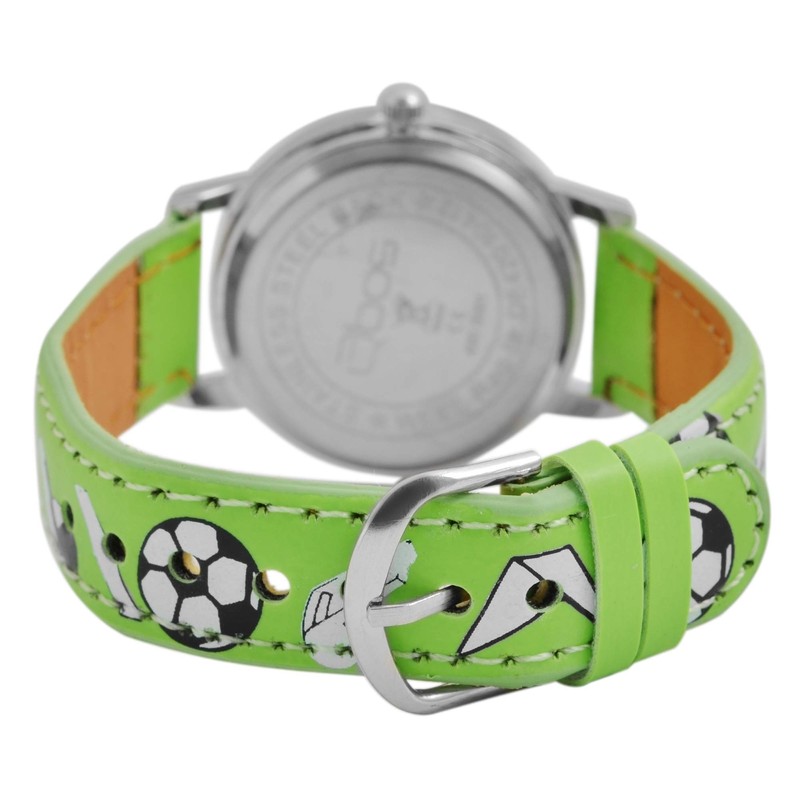 QBOS 4900001 Children's Watch Imitation Leather Football Learning Watch Analogue