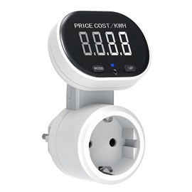 Wothfav Electricity Meter for Socket, Power Meter Socket with 4 Modes, Power Consumption Meter Socket, LCD KWH Watt Energy Cost Meter, Electricity Meter for Balcony Power Plant, 16 A/3680 W