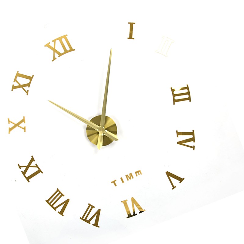 DIY Wall Clock Frameless Design Self Adhesive 3D Decorative Effect