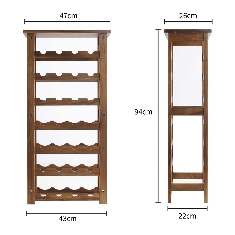 everous Wooden Wine Rack, 7 Tire Floor Wine Storage Rack,