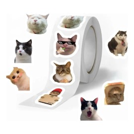 500 Hojas/rollo De Pegatinas En Rollo Con Forma De Gato, #