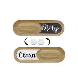 Clean and Dirty Dishwasher Magnet, Easy to Read, Dirty Clean Slide Indicator, Non-Scratch, Reversible Magnetic Sign, Washing Machine Magnet, Kitchen Decor (White Oak)