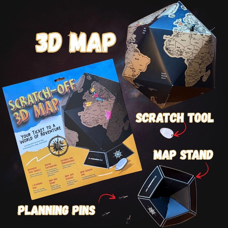 5 Minute Build It Scratch Off World Map - Fun