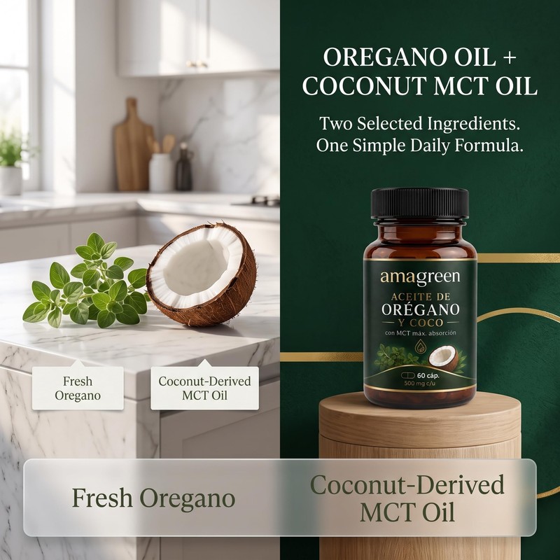 AiVitality Amagreen Aceite Oregano y Coco - 60 Softgels, Oregano