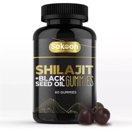 Sakoon nutrition Pure Shilajit Gummies with Black Seed Oil - Energy Boost, Immune Support - 60Pcs