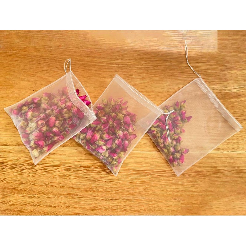 Insiswiner 50Pcs Empty Pyramid Nylon Tea Bags Mesh Tea Infuser