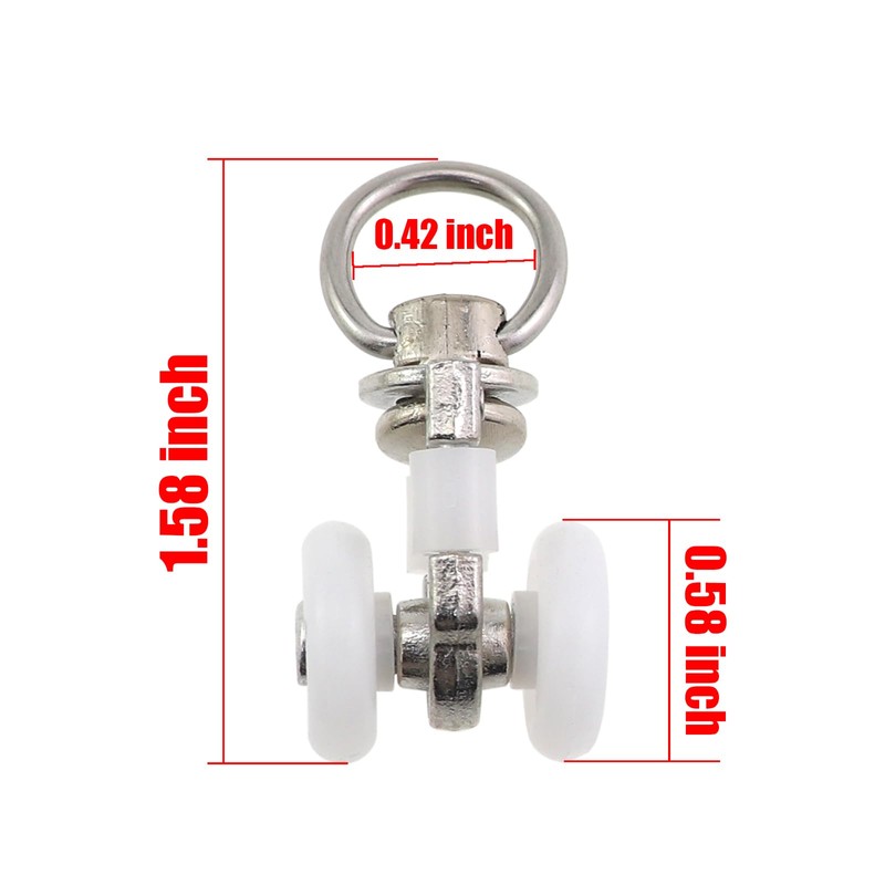 ZQIY 15PCS Curtain Track Roller Hook Curtain Guide Pulley Plastic