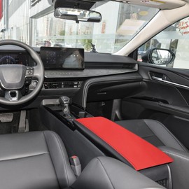 YOFAMO for Toyota Camry 2025 Car Armrest Cover Waterproof Center Console Pad Covers Scratch Resistance Box Cover Leather Protector Pad Decoration Accessories(Red+Black)