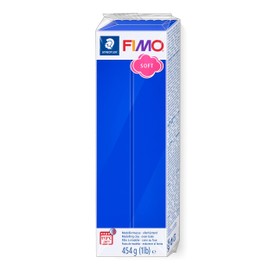 STAEDTLER FIMO Soft 8021-33 Oven Hardening Modelling Clay, Brilliant Blue, Large Block 454 g, Soft and Smooth, Especially for Beginners and Hobby Artists