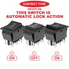 MKBKLLJY 3Pcs DC 20A 12V Automatic Lock Rocker Switch Snap-in