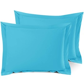 Nestl Bedding Soft Pillow Shams Set of 2 - Double Brushed Microfiber Hypoallergenic Pillow Covers - Hotel Collection Premium Bed Pillow Cases, Standard - Beach Blue