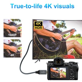 Twozoh 4K Micro HDMI to HDMI Cable 1FT, Short High-Speed Full HDMI to Micro HDMI Braided Cord Support 3D 4K/60Hz 1080p