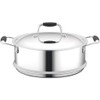 NutriChef Steamer Insert with Lid-PFOA/PFOS Free Stainless Steel Stain-Resistant Kitchen