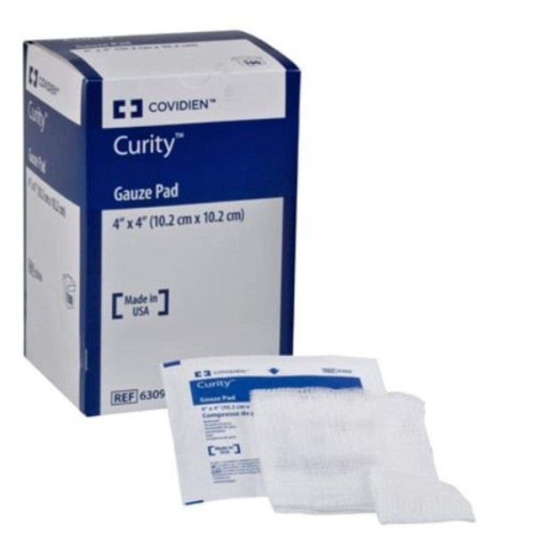 Covidien 6309 Curity Gauze Pads, 4" x 4" Size (Pack of 100)