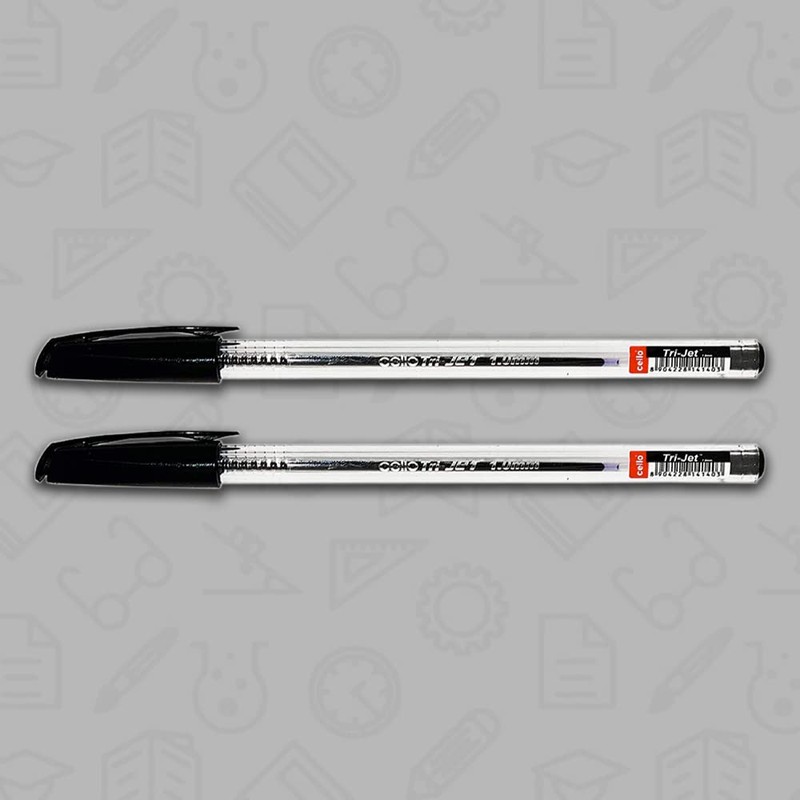 Cello Black Ballpoint Pens Pack of 20 Tri-Jet Ball Pens