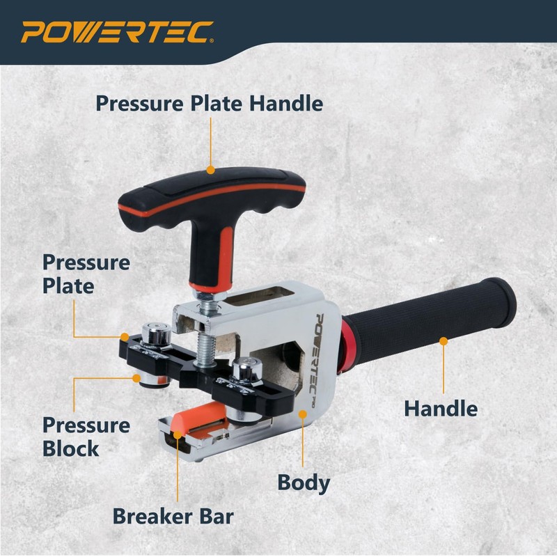 POWERTEC PRO Premium Large Format Tile Breaker - 1-1/2" Throat,