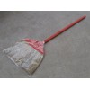 Vietnamese Soft Fan Straw Broom with Red Plastic Tube Handle