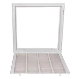 20"x20" Steel AIR Return Filter Grille, OPENABLE FACE, White & PAINTABLE