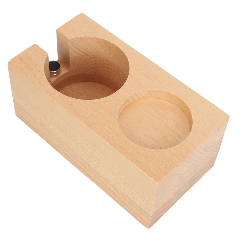 Wooden Coffee Tamper Station Stable Prevent Slip Coffee Tamper Holder